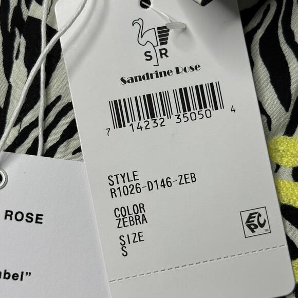 Sandrine Rose Desir Zebra Print S/S Pearl Snap Shirt Women Small NWT Oversized. - Picture 11 of 11